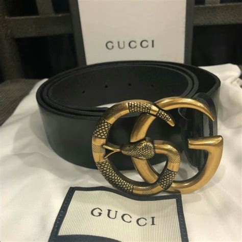 gucci belt men's 38 gold snake buckle snake print|Gucci Snake Belts for Men for sale .